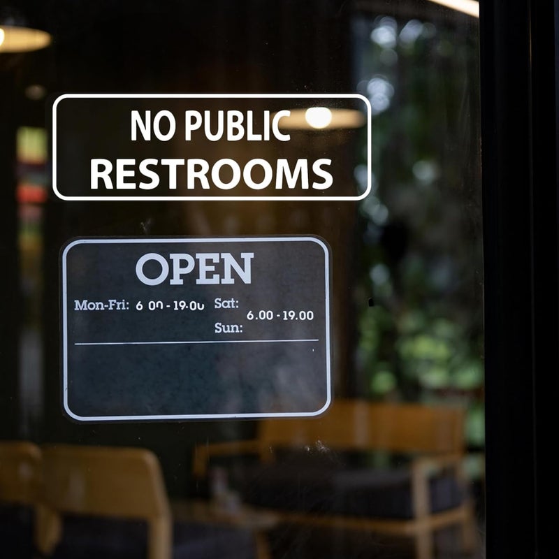 SnailGo No Public Restrooms Sign for Business Sign 9x3 Inch Sticker Vinyl Window Door Signs Waterproof UV Proof Decal 5 Pack - Image 5